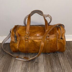 Vintage Barrel Sport Travel leather  bag Unisex
